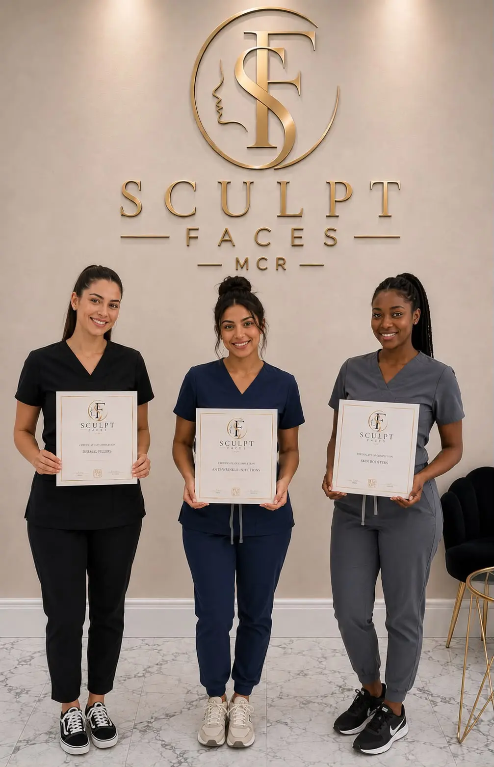 Aesthetics training graduates at Sculpt Faces Academy